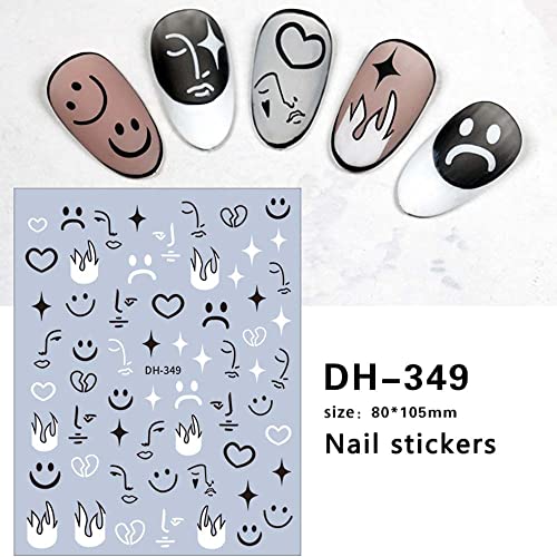 Wraps Slider decals Transfer Foil Black White Checkerboard Manicure Nail Art ...