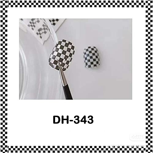 Wraps Slider decals Transfer Foil Black White Checkerboard Manicure Nail Art ...