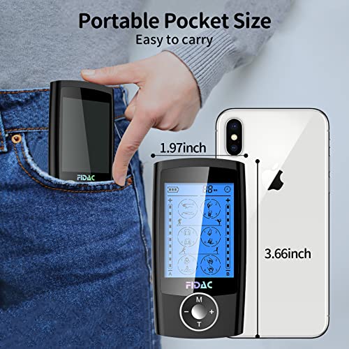 Dual Channel TENS EMS Unit Muscle Stimulator for Pain Relief Therapy with 24 ...