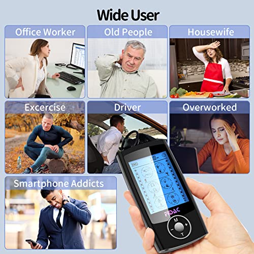 Dual Channel TENS EMS Unit Muscle Stimulator for Pain Relief Therapy with 24 ...