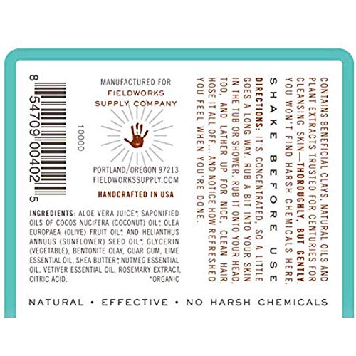 Organic All Natural Body Wash Soap. Aloe, Shea Butter, Bentonite and Essentia...