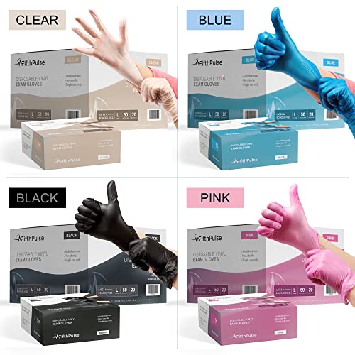 Pink Vinyl Disposable Gloves Small 50 Pack - Latex Free, Powder Free Medical ...