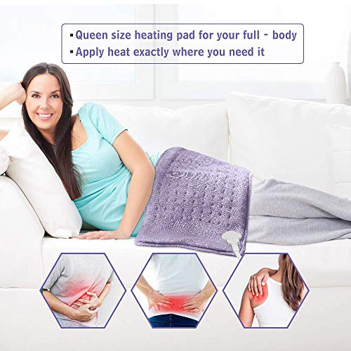 Electric Heating Pad with Fast-Heating Technology, 3 Heat Settings, Soft Plus...