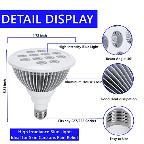24W Blue Light Therapy Lamp, Baby Jaundice Treat Ment Sore Spot Fade, Adjusta...