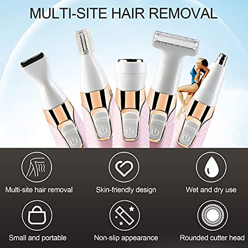 Electric Shaver, Women Facial Epilator, 5 in 1 Painless USB Rechargeable Shav...