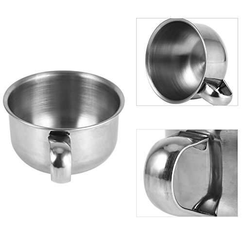Shaving Soap Mug Bowl, New Stainless Steel Metal Cup Shaver Razor Cleansing F...