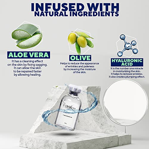 FillHage Facial Rejuvenation Treatment, Anti-Aging Filler Set, Needle-Free, H...