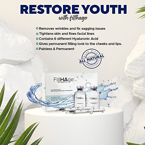 FillHage Facial Rejuvenation Treatment, Anti-Aging Filler Set, Needle-Free, H...