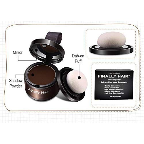 Finally Hair Dark Brown Dab-on Hair Fibers & Hair Loss Concealer, Hairline Cr...