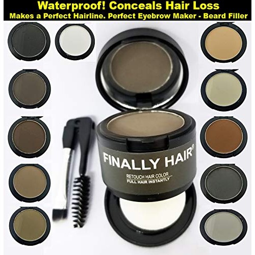Finally Hair Dark Brown Dab-on Hair Fibers & Hair Loss Concealer, Hairline Cr...