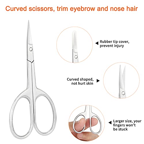 Tweezers Set of 4 Pcs, Professional Precision Eyebrows Plucking Tweezers for ...