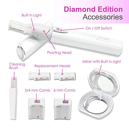 Finishing Touch Diamond Hair Remover with Light Up Deluxe Mirror (E-Commerce ...