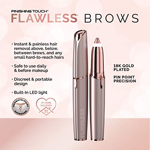 Finishing Touch Flawless Brows Eyebrow Pencil Hair Remover and Trimmer, Pink
