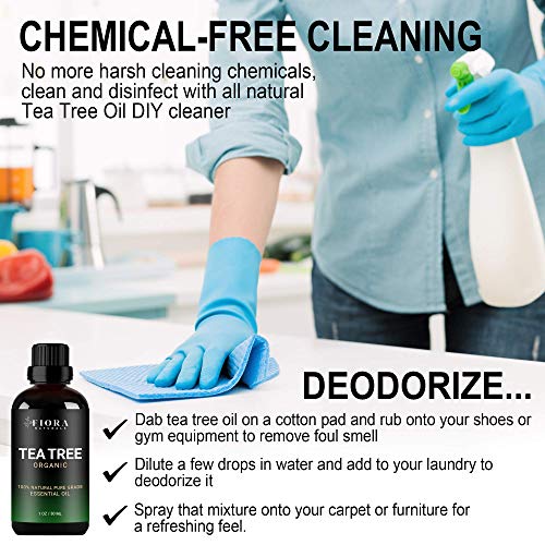 Tea Tree Essential Oil by Fiora Naturals- 100% Pure Organic Tea Tree Oil, for...