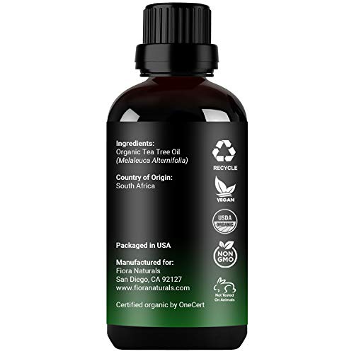 Tea Tree Essential Oil by Fiora Naturals- 100% Pure Organic Tea Tree Oil, for...