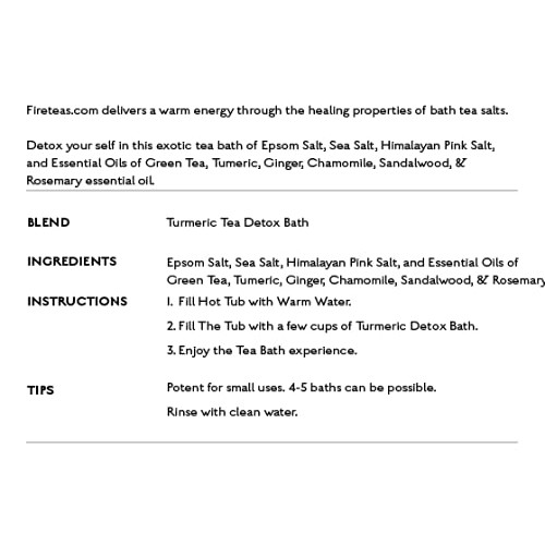 FIRE TEAS Turmeric Detox Bath - Epsom Salt, Sea Salt, Himalayan Pink Salt, an...