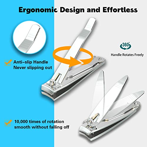 firiKer Nail Clipper Set,Premium Stainless Steel Fingernail and Toenail Clipp...