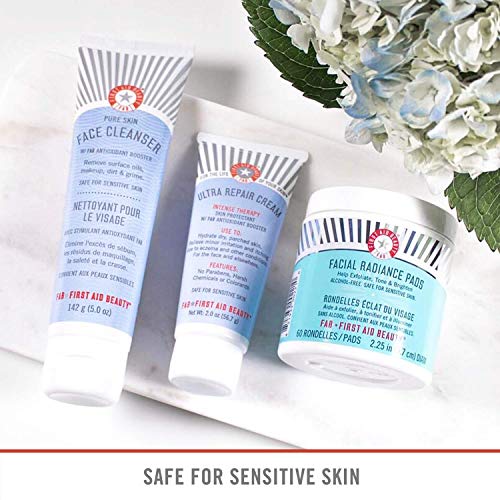 First Aid Beauty FAB Faves to Go Kit: Travel Size Face Cleanser, Exfoliator P...