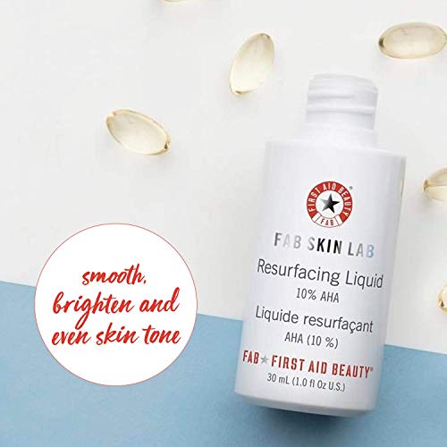 First Aid Beauty FAB Skin Lab Resurfacing Liquid 10% AHA – 1.0 Oz.