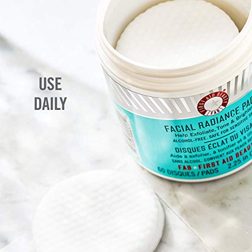 First Aid Beauty Facial Radiance Pads, Exfoliating Pads with AHA, 60 Count
