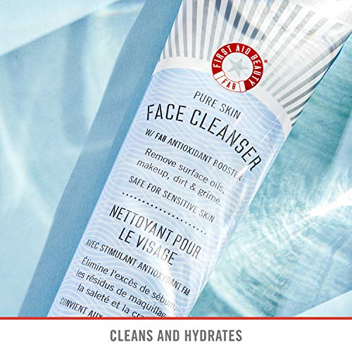 First Aid Beauty Pure Skin Face Cleanser, Sensitive Skin Cream Cleanser with ...