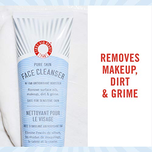 First Aid Beauty Pure Skin Face Cleanser, Sensitive Skin Cream Cleanser with ...