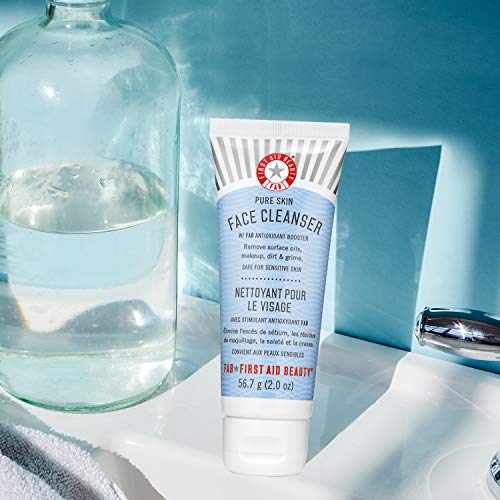 First Aid Beauty Pure Skin Face Cleanser, Sensitive Skin Cream Cleanser with ...