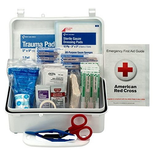 First Aid Only 6060 57 Piece 10 Person First Aid Kit, Weatherproof Plastic Case