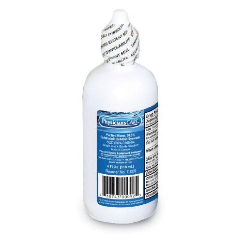 First Aid Only 7-006 Eye Wash Solution, 4 oz Bottle (Case of 48)