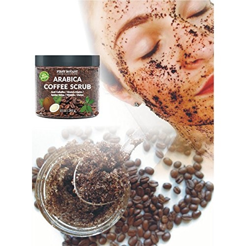 100% Natural Arabica Coffee Scrub with Organic Coffee, Coconut and Shea Butte...