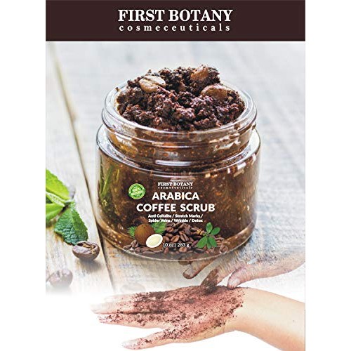 100% Natural Arabica Coffee Scrub with Organic Coffee, Coconut and Shea Butte...