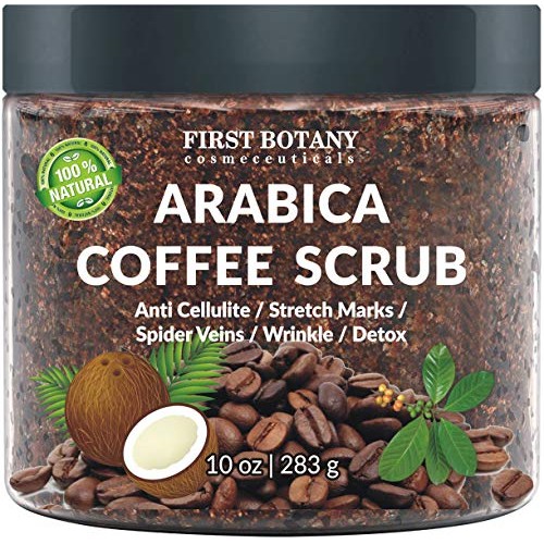 100% Natural Arabica Coffee Scrub with Organic Coffee, Coconut and Shea Butte...