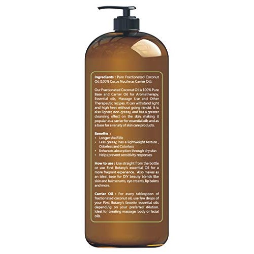 Fractionated Coconut Oil 16 fl. oz - 100% Natural & Pure MCT Coconut Oil for ...