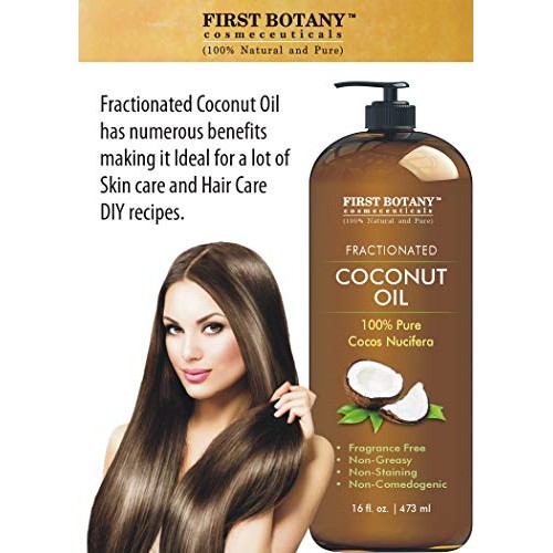 Fractionated Coconut Oil 16 fl. oz - 100% Natural & Pure MCT Coconut Oil for ...