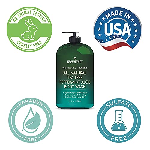 First Botany All Natural Tea Tree Body Wash - Fights Body Odor, Athlete’s Foo...