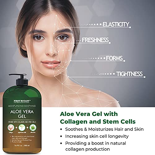 Pure Aloe vera gel - with 100% Fresh & Pure Aloe Infused with Stem Cells, Col...