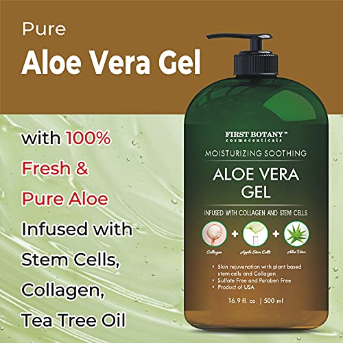 Pure Aloe vera gel - with 100% Fresh & Pure Aloe Infused with Stem Cells, Col...