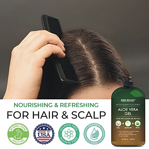 Pure Aloe vera gel - with 100% Fresh & Pure Aloe Infused with Stem Cells, Col...