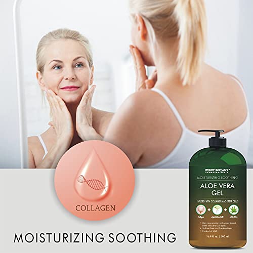 Pure Aloe vera gel - with 100% Fresh & Pure Aloe Infused with Stem Cells, Col...