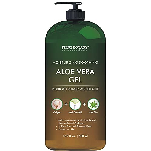 Pure Aloe vera gel - with 100% Fresh & Pure Aloe Infused with Stem Cells, Col...