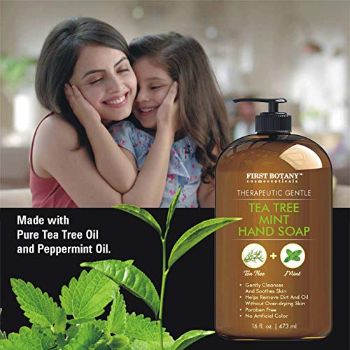 Tea Tree Mint Hand Soap - Liquid Hand Soap with Peppermint, Jojoba & Coconut ...