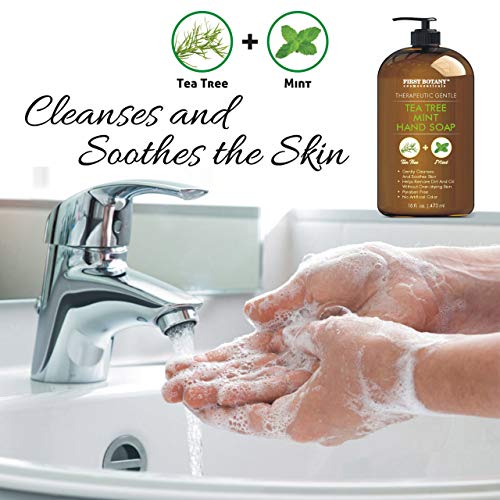 Tea Tree Mint Hand Soap - Liquid Hand Soap with Peppermint, Jojoba & Coconut ...