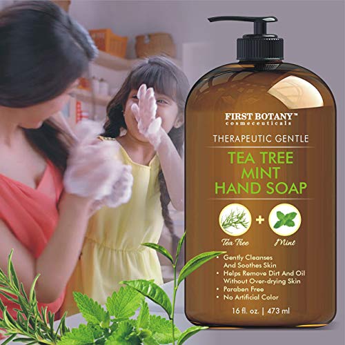 Tea Tree Mint Hand Soap - Liquid Hand Soap with Peppermint, Jojoba & Coconut ...