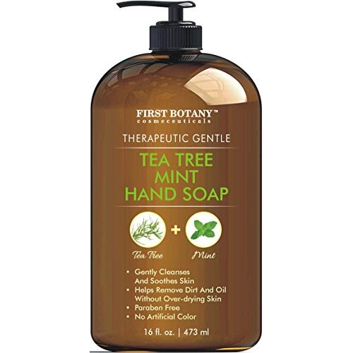 Tea Tree Mint Hand Soap - Liquid Hand Soap with Peppermint, Jojoba & Coconut ...