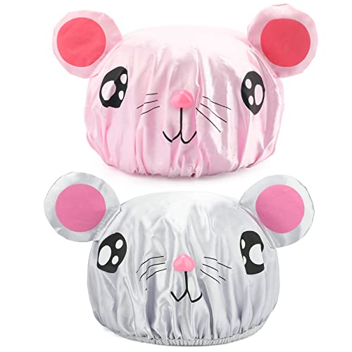2PCS Cute Kids Shower Cap,Funny Cartoon Bath Hat,Boys or Girls Waterproof Sho...
