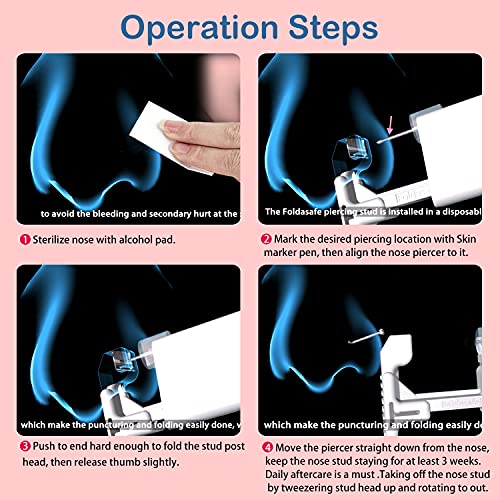 Firstomato 1pcs Disposable Nose Piercing Gun Self Nose Piercing Kit Piercing ...