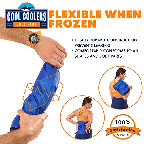 Cool Coolers Flexible Gel Ice Pack, Standard Large 11"x 14.5”, Reusable Cold ...