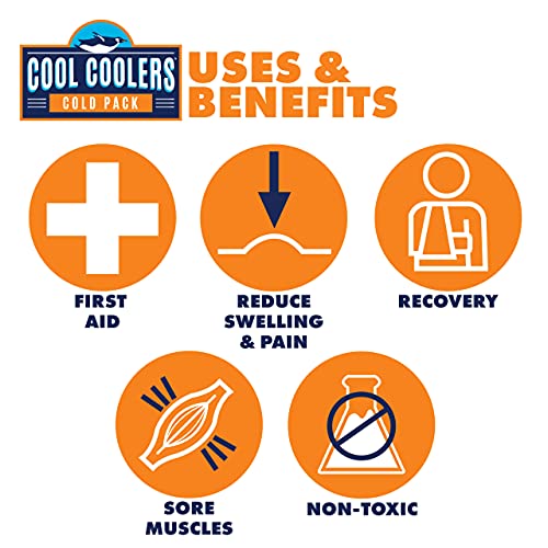 Cool Coolers Flexible Gel Ice Pack, Standard Large 11"x 14.5”, Reusable Cold ...