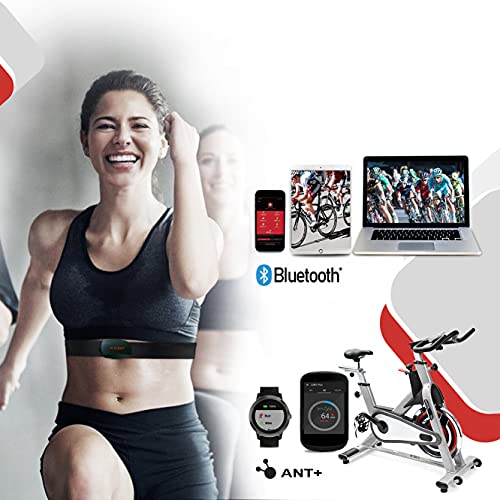 FITCENT Heart Rate Monitor Chest Strap, Bluetooth ANT+ HR Sensor for Peloton ...