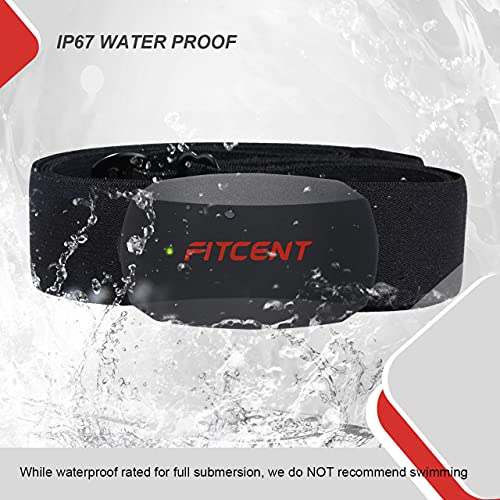 FITCENT Heart Rate Monitor Chest Strap, Bluetooth ANT+ HR Sensor for Peloton ...